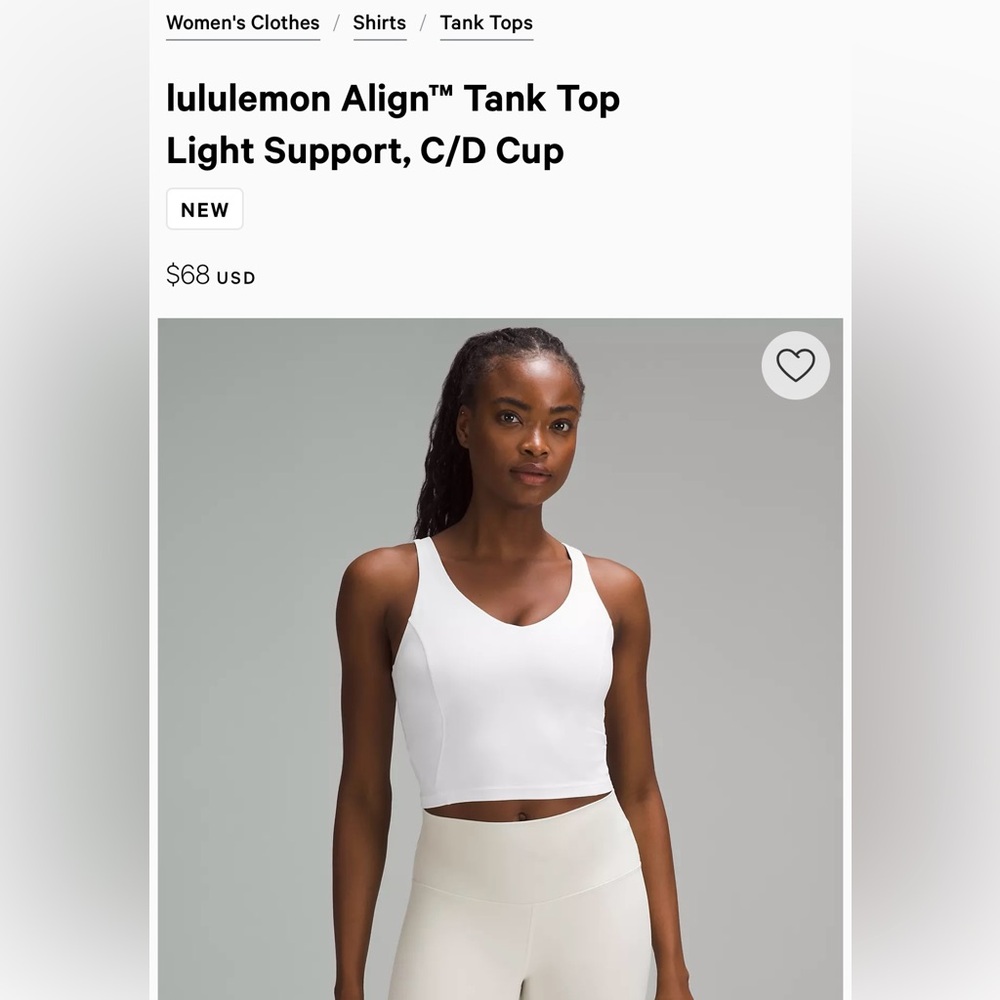 Lululemon align tank racer back